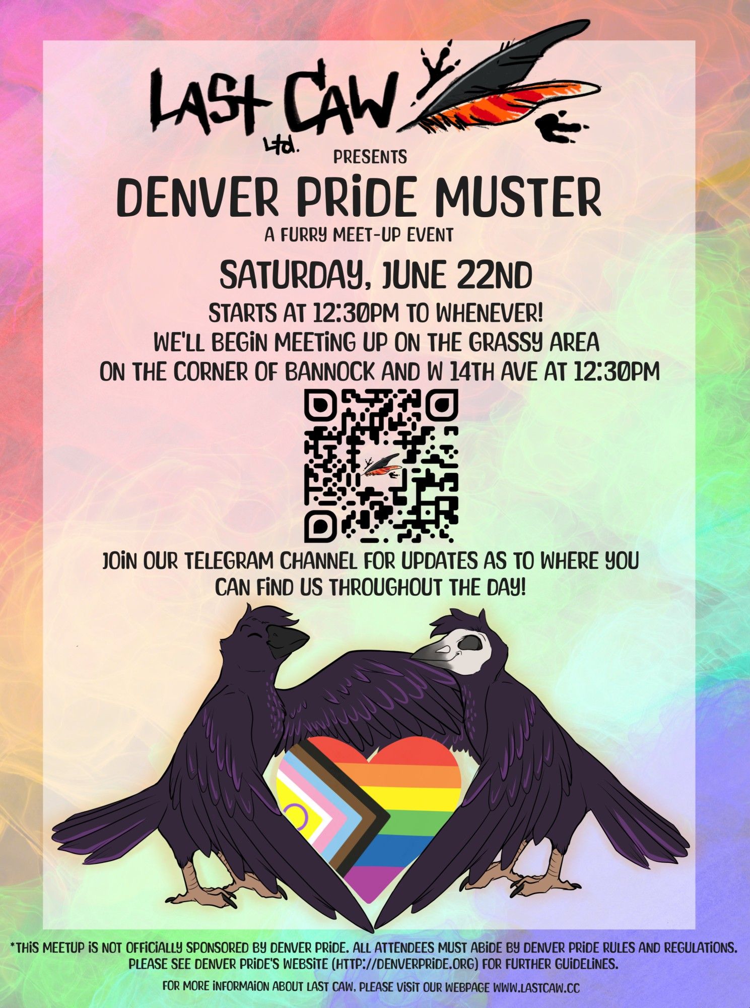 Denver Pride Muster: It's time to show off your pride, Colorado! We'll be gathering together unofficially at Denver's Pride event again this year around noon.